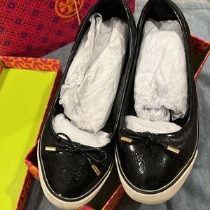 Tory Burch Ballet Flat Style “Skyler Quilted Sneaker” Black Size 11